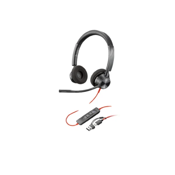 Poly Blackwire 3320 Stereo Microsoft Teams Certified USB-C Headset +USB-C/A Adapter | 8X220AA