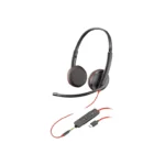 Poly Blackwire 3225 Stereo USB-C Headset +3.5mm Plug +USB-C/A Adapter | 8X229AA
