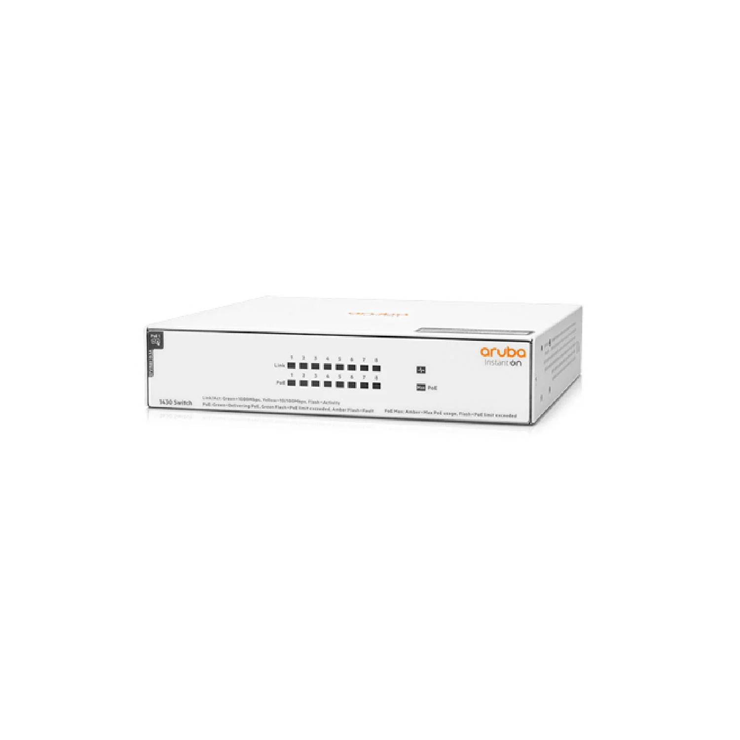 Aruba Instant On 1430 8G Class4 PoE Switch | 64W | R8R46A